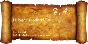 Hubai András névjegykártya
